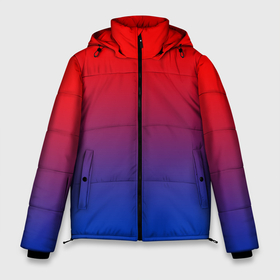 Мужская зимняя куртка 3D с принтом Красный и синий градиент в Тюмени, верх — 100% полиэстер; подкладка — 100% полиэстер; утеплитель — 100% полиэстер | длина ниже бедра, свободный силуэт Оверсайз. Есть воротник-стойка, отстегивающийся капюшон и ветрозащитная планка. 

Боковые карманы с листочкой на кнопках и внутренний карман на молнии. | 