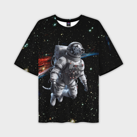 Мужская футболка oversize 3D с принтом The dalmatian brave cosmonaut   ai art ,  |  | Тематика изображения на принте: 