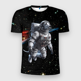 Мужская футболка 3D Slim с принтом The dalmatian brave cosmonaut   ai art , 100% полиэстер с улучшенными характеристиками | приталенный силуэт, круглая горловина, широкие плечи, сужается к линии бедра | 