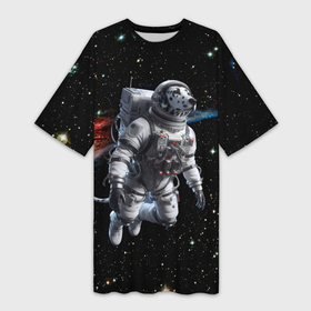 Платье-футболка 3D с принтом The dalmatian brave cosmonaut   ai art ,  |  | 