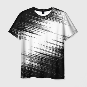 Мужская футболка 3D с принтом Белые помехи в Екатеринбурге, 100% полиэфир | прямой крой, круглый вырез горловины, длина до линии бедер | Тематика изображения на принте: 