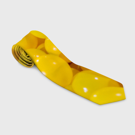 Галстук 3D с принтом Желтые шарики в Курске, 100% полиэстер | Длина 148 см; Плотность 150-180 г/м2 | 