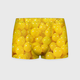Мужские трусы 3D с принтом Желтые шарики в Курске, 50% хлопок, 50% полиэстер | классическая посадка, на поясе мягкая тканевая резинка | 
