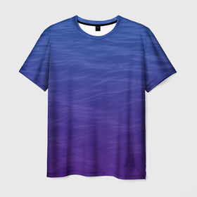 Мужская футболка 3D с принтом Океан спокойный в Екатеринбурге, 100% полиэфир | прямой крой, круглый вырез горловины, длина до линии бедер | 