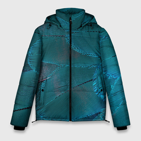 Мужская зимняя куртка 3D с принтом Зеленые перья птицы в Санкт-Петербурге, верх — 100% полиэстер; подкладка — 100% полиэстер; утеплитель — 100% полиэстер | длина ниже бедра, свободный силуэт Оверсайз. Есть воротник-стойка, отстегивающийся капюшон и ветрозащитная планка. 

Боковые карманы с листочкой на кнопках и внутренний карман на молнии. | Тематика изображения на принте: 