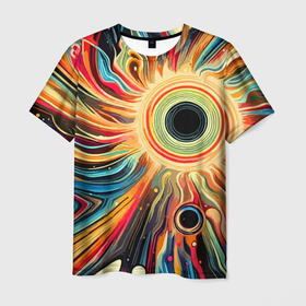 Мужская футболка 3D с принтом Space abstraction   ai art , 100% полиэфир | прямой крой, круглый вырез горловины, длина до линии бедер | 
