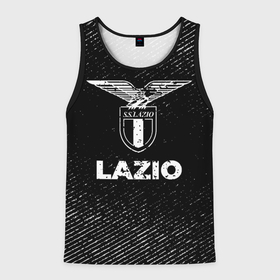 Мужская майка 3D с принтом Lazio с потертостями на темном фоне в городе Новоалтайск, 100% полиэстер | круглая горловина, приталенный силуэт, длина до линии бедра. Пройма и горловина окантованы тонкой бейкой | 