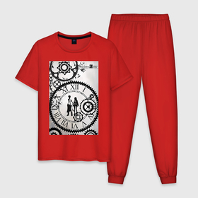 Мужская пижама хлопок с принтом Врата Штейна Ринтаро Окабэ Курису Макисэ в Белгороде, 100% хлопок | брюки и футболка прямого кроя, без карманов, на брюках мягкая резинка на поясе и по низу штанин
 | 