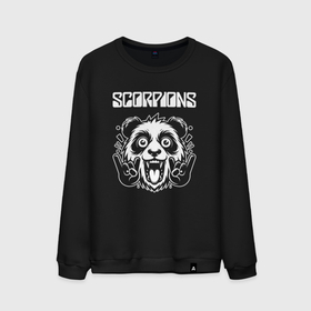 Мужской свитшот хлопок с принтом Scorpions rock panda в Петрозаводске, 100% хлопок |  | 