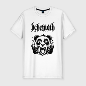Мужская футболка хлопок Slim с принтом Behemoth   rock panda в Санкт-Петербурге, 92% хлопок, 8% лайкра | приталенный силуэт, круглый вырез ворота, длина до линии бедра, короткий рукав | 