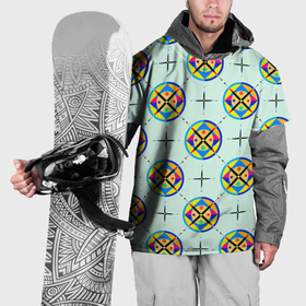 Накидка на куртку 3D с принтом Абстракция круг и линии паттерн в Курске, 100% полиэстер |  | 