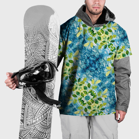 Накидка на куртку 3D с принтом Сине зеленое акварельное настроение , 100% полиэстер |  | Тематика изображения на принте: 