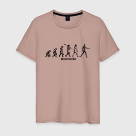 Мужская футболка хлопок с принтом Эволюция ИИ киборг в Екатеринбурге, 100% хлопок | прямой крой, круглый вырез горловины, длина до линии бедер, слегка спущенное плечо. | 
