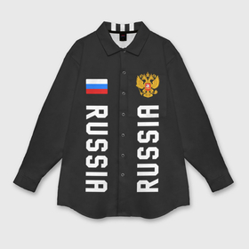 Мужская рубашка oversize 3D с принтом Россия три полоски на черном фоне в Петрозаводске,  |  | 