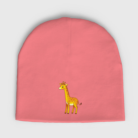 Мужская шапка демисезонная с принтом Добрый жираф в Тюмени,  |  | Тематика изображения на принте: 