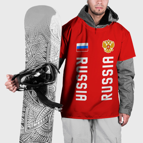 Накидка на куртку 3D с принтом Россия три полоски на красном фоне в Тюмени, 100% полиэстер |  | Тематика изображения на принте: 
