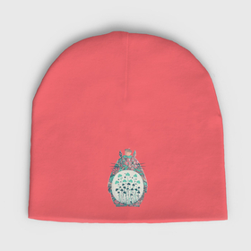 Мужская шапка демисезонная с принтом Цветочный Тоторо в Кировске,  |  | Тематика изображения на принте: 