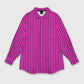 Мужская рубашка oversize 3D с принтом Яркий розовый в полоску в Екатеринбурге,  |  | Тематика изображения на принте: 