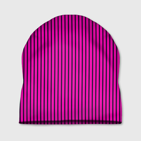 Шапка 3D с принтом Яркий розовый в полоску в Тюмени, 100% полиэстер | универсальный размер, печать по всей поверхности изделия | Тематика изображения на принте: 