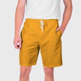 Мужские шорты 3D с принтом Жёлтый полосатый в Белгороде,  полиэстер 100% | прямой крой, два кармана без застежек по бокам. Мягкая трикотажная резинка на поясе, внутри которой широкие завязки. Длина чуть выше колен | 