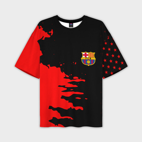 Мужская футболка oversize 3D с принтом Barcelona краски спорт в Тюмени,  |  | 