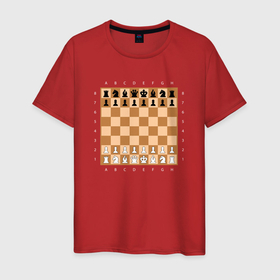 Мужская футболка хлопок с принтом Доска шахматная в Кировске, 100% хлопок | прямой крой, круглый вырез горловины, длина до линии бедер, слегка спущенное плечо. | 