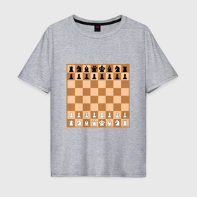 Мужская футболка хлопок Oversize с принтом Шахматная доска без нумерации , 100% хлопок | свободный крой, круглый ворот, “спинка” длиннее передней части | 