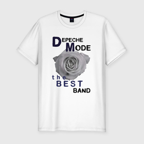 Мужская футболка хлопок Slim с принтом Depeche Mode   best of band в Санкт-Петербурге, 92% хлопок, 8% лайкра | приталенный силуэт, круглый вырез ворота, длина до линии бедра, короткий рукав | 
