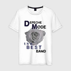 Мужская футболка хлопок с принтом Depeche Mode   best of band в Санкт-Петербурге, 100% хлопок | прямой крой, круглый вырез горловины, длина до линии бедер, слегка спущенное плечо. | 