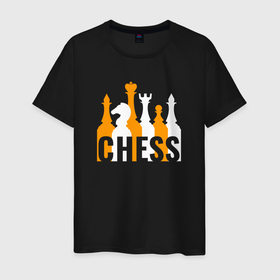 Мужская футболка хлопок с принтом Фигуры шахматные , 100% хлопок | прямой крой, круглый вырез горловины, длина до линии бедер, слегка спущенное плечо. | 
