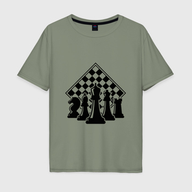 Мужская футболка хлопок Oversize с принтом The chessboard в Белгороде, 100% хлопок | свободный крой, круглый ворот, “спинка” длиннее передней части | 