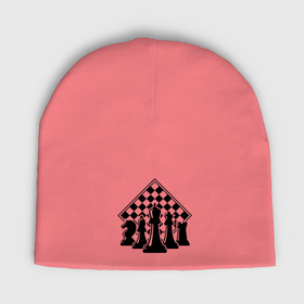 Мужская шапка демисезонная с принтом The chessboard ,  |  | Тематика изображения на принте: 