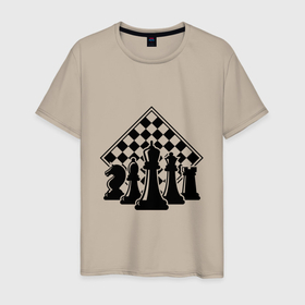 Мужская футболка хлопок с принтом The chessboard , 100% хлопок | прямой крой, круглый вырез горловины, длина до линии бедер, слегка спущенное плечо. | Тематика изображения на принте: 