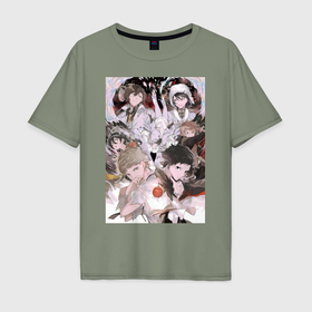 Мужская футболка хлопок Oversize с принтом Великий из бродячих псов Ацуси Накадзима Осаму Дадзай , 100% хлопок | свободный крой, круглый ворот, “спинка” длиннее передней части | Тематика изображения на принте: 