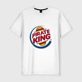 Мужская футболка хлопок Slim с принтом Ван Пис pirate king в Курске, 92% хлопок, 8% лайкра | приталенный силуэт, круглый вырез ворота, длина до линии бедра, короткий рукав | 