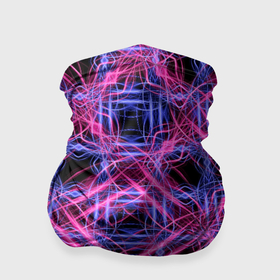 Бандана-труба 3D с принтом Розово фиолетовые светящиеся переплетения в Белгороде, 100% полиэстер, ткань с особыми свойствами — Activecool | плотность 150‒180 г/м2; хорошо тянется, но сохраняет форму | 