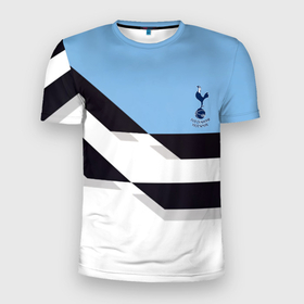 Мужская футболка 3D Slim с принтом Tottenham sport geometry в Тюмени, 100% полиэстер с улучшенными характеристиками | приталенный силуэт, круглая горловина, широкие плечи, сужается к линии бедра | Тематика изображения на принте: 