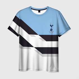 Мужская футболка 3D с принтом Tottenham sport geometry , 100% полиэфир | прямой крой, круглый вырез горловины, длина до линии бедер | 