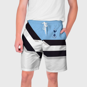 Мужские шорты 3D с принтом Tottenham sport geometry в Тюмени,  полиэстер 100% | прямой крой, два кармана без застежек по бокам. Мягкая трикотажная резинка на поясе, внутри которой широкие завязки. Длина чуть выше колен | Тематика изображения на принте: 
