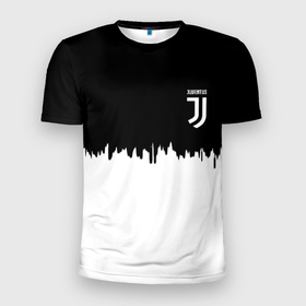 Мужская футболка 3D Slim с принтом Juventus белый огонь текстура в Тюмени, 100% полиэстер с улучшенными характеристиками | приталенный силуэт, круглая горловина, широкие плечи, сужается к линии бедра | 