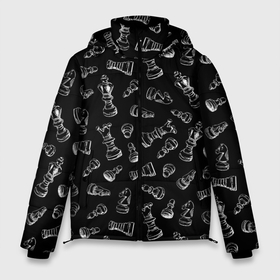Мужская зимняя куртка 3D с принтом Много шахматных фигур на черном паттерне в Екатеринбурге, верх — 100% полиэстер; подкладка — 100% полиэстер; утеплитель — 100% полиэстер | длина ниже бедра, свободный силуэт Оверсайз. Есть воротник-стойка, отстегивающийся капюшон и ветрозащитная планка. 

Боковые карманы с листочкой на кнопках и внутренний карман на молнии. | 