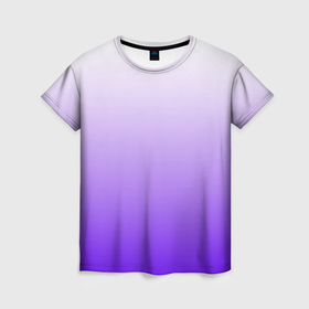 Женская футболка 3D с принтом Бело сиренево синий градиент , 100% полиэфир ( синтетическое хлопкоподобное полотно) | прямой крой, круглый вырез горловины, длина до линии бедер | Тематика изображения на принте: 