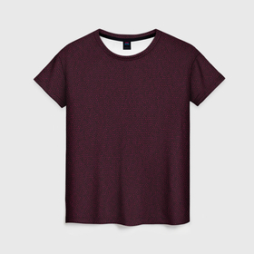 Женская футболка 3D с принтом Паттерн чёрно красный мелкий рисунок в Кировске, 100% полиэфир ( синтетическое хлопкоподобное полотно) | прямой крой, круглый вырез горловины, длина до линии бедер | 
