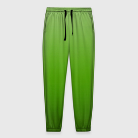 Мужские брюки 3D с принтом Градиент яблочный зелёный в Екатеринбурге, 100% полиэстер | манжеты по низу, эластичный пояс регулируется шнурком, по бокам два кармана без застежек, внутренняя часть кармана из мелкой сетки | Тематика изображения на принте: 