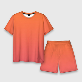 Мужской костюм с шортами 3D с принтом Градиент оранжево розовый ,  |  | Тематика изображения на принте: 