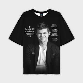 Мужская футболка oversize 3D с принтом Магнус Карлсен ,  |  | Тематика изображения на принте: 