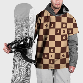 Накидка на куртку 3D с принтом Коричневая шахматная доска , 100% полиэстер |  | Тематика изображения на принте: 