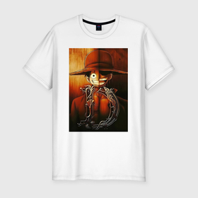 Мужская футболка хлопок Slim с принтом Ван Пис Луффи Монки Д Роджер Гол Д в Санкт-Петербурге, 92% хлопок, 8% лайкра | приталенный силуэт, круглый вырез ворота, длина до линии бедра, короткий рукав | 