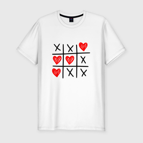 Мужская футболка хлопок Slim с принтом Love always wins   hand drawn hearts в Екатеринбурге, 92% хлопок, 8% лайкра | приталенный силуэт, круглый вырез ворота, длина до линии бедра, короткий рукав | 