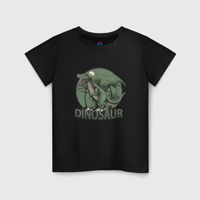Детская футболка хлопок с принтом Динозавр с крыльями в Курске, 100% хлопок | круглый вырез горловины, полуприлегающий силуэт, длина до линии бедер | 